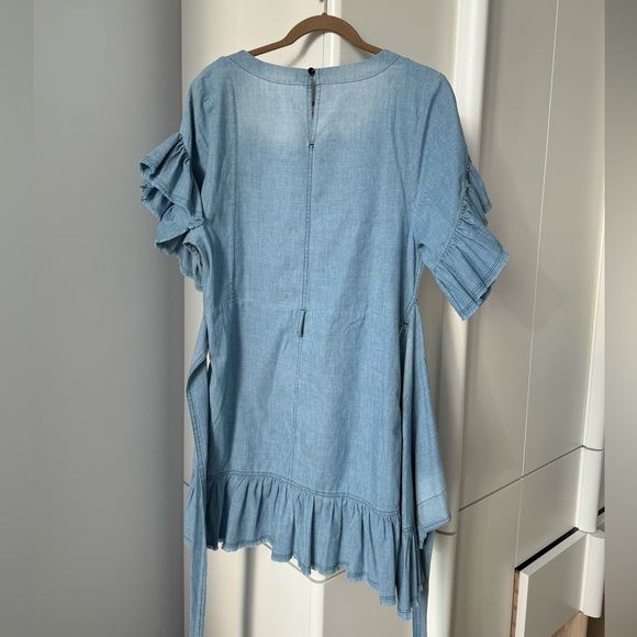 Isabel Etoile Marant Cotton Wrap Mini Dress in Blue. Size 38 - Picture 8 of 10